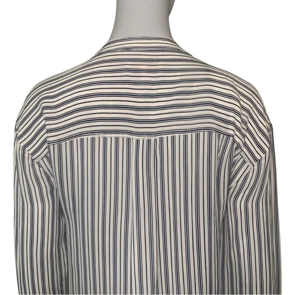 JUICY COUTURE 100% Silk “Mediterranean” Striped Blouse Size XS - Picture 12 of 16